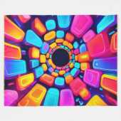 Neon Vormt Abstracte tunnelkunst Fleece Deken (Voorkant (Horizontaal))
