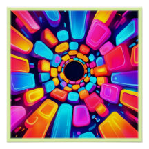 Neon Vormt Abstracte tunnelkunst