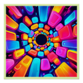 Neon Vormt Abstracte tunnelkunst Perfect Poster