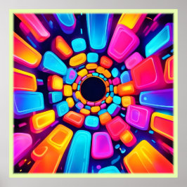 Neon Vormt Abstracte tunnelkunst Poster