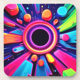 Neon Vortex Abstracte Ruimte Kunst Bier Onderzetter