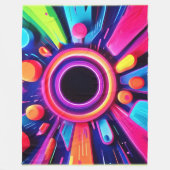 Neon Vortex Abstracte Ruimte Kunst Fleece Deken (Voorkant)