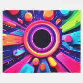 Neon Vortex Abstracte Ruimte Kunst Fleece Deken (Voorkant (Horizontaal))