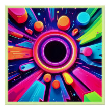 Neon Vortex Abstracte Ruimte Kunst