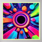 Neon Vortex Abstracte Ruimte Kunst Poster (Voorkant)