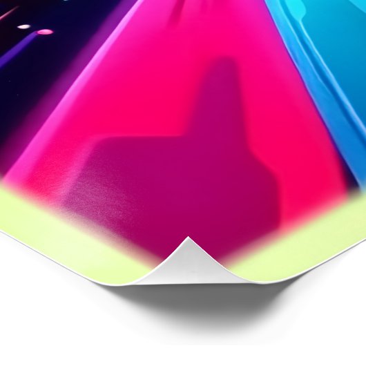 Neon Vortex Abstracte ruimtekunst Perfect Poster (Hoek)