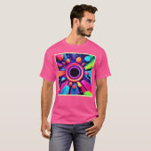 Neon Vortex Abstracte ruimtekunst T-shirt (Voorkant volledig)