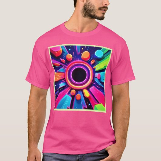 Neon Vortex Abstracte ruimtekunst T-shirt (Voorkant)