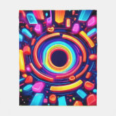 Neon Vortex Odyssey Fleece Deken (Voorkant)