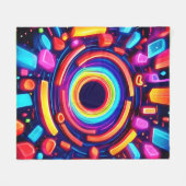 Neon Vortex Odyssey Fleece Deken (Voorkant (Horizontaal))