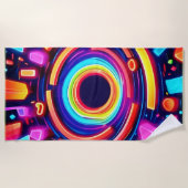 Neon Vortex Odyssey Strandlaken (Voorkant)