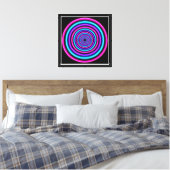 Neon Vortex Ringen Canvas Afdruk (Insitu (Slaapkamer))
