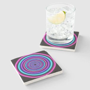 Neon Vortex Ringen Stenen Onderzetter