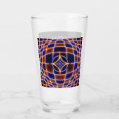 Neon Vortex Star Optical Illusion – Blue Orange Gl Glas (Achterkant)
