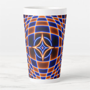 Neon Vortex Ster Optische Illusie – Blauw Oranje G Latte Mok