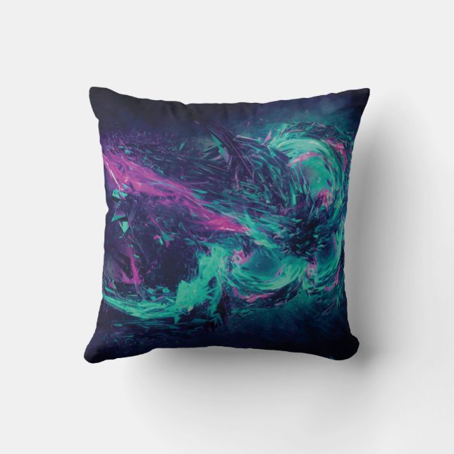 Neon Vortex Throw Pillow Kussen (Achterkant)