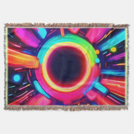 Neon Vortex van Licht Kunst Deken