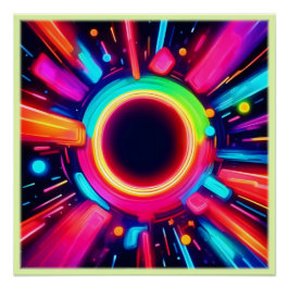 Neon Vortex van Lichtkunst Perfect Poster