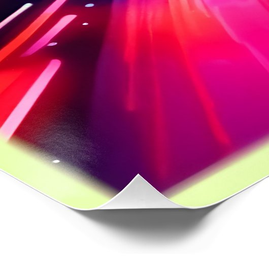 Neon Vortex van Lichtkunst Perfect Poster (Hoek)