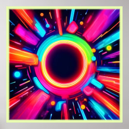 Neon Vortex van Lichtkunst Poster