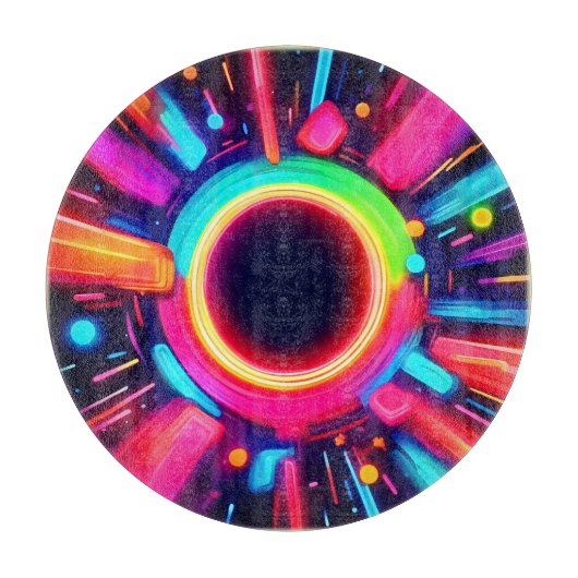 Neon Vortex van Lichtkunst Snijplank (Voorkant)