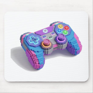 Neon Voxel Gaming Controller Muismat