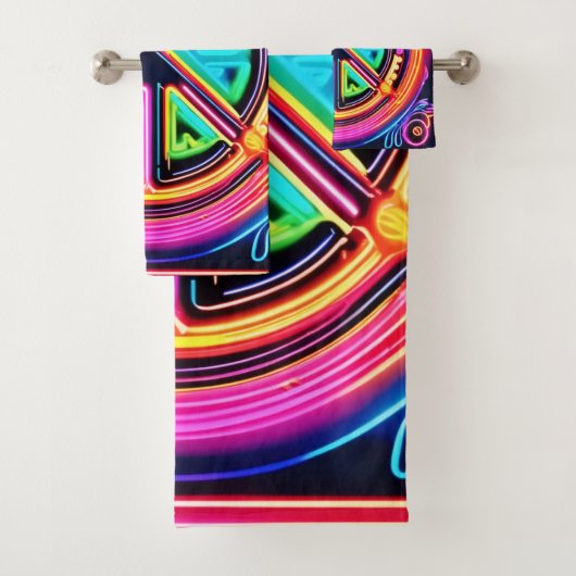 Neon Vredesmandala Bad Handdoek (Insitu)