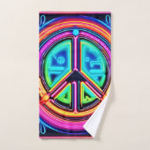Neon Vredesmandala Bad Handdoek (Handdoek)