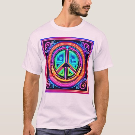 Neon Vredesmandala T-shirt (Voorkant)