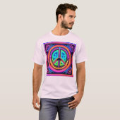 Neon Vredesmandala T-shirt (Voorkant volledig)