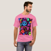 Neon Vredessymbool Patronen T-shirt (Voorkant volledig)