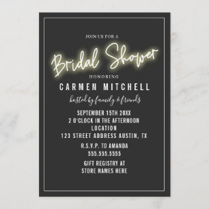 Neon Vrijgezellenfeest White Sign Grey Achtergrond Kaart