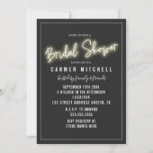 Neon Vrijgezellenfeest Wit Teken Grijze Achtergron Kaart (Voorkant)