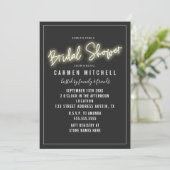 Neon Vrijgezellenfeest Wit Teken Grijze Achtergron Kaart (Staand voorkant)