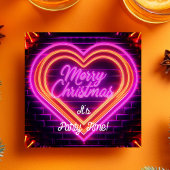 Neon vrolijk kerstfeest kaart