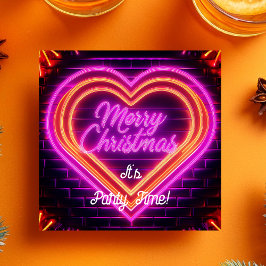 Neon vrolijk kerstfeest kaart