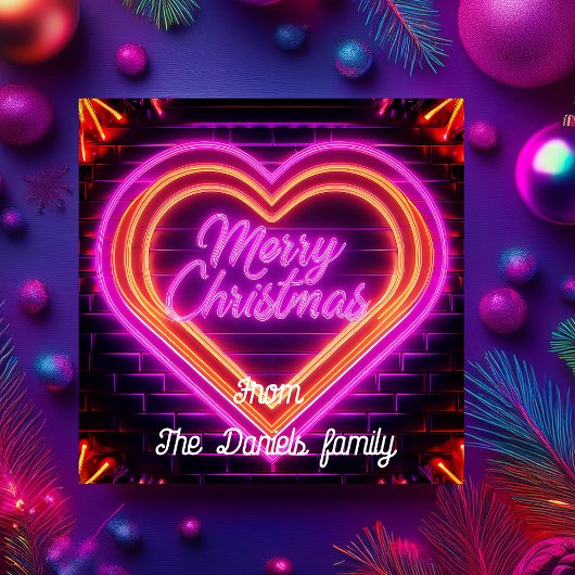 Neon Vrolijk Kerstfeest Kaart