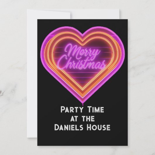 Neon vrolijk kerstfeest kaart (Voorkant)