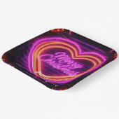 Neon Vrolijk Kerstfeest Papieren Bordje (Gebogen)