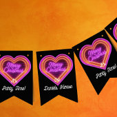 Neon vrolijk kerstfeest vlaggetjes