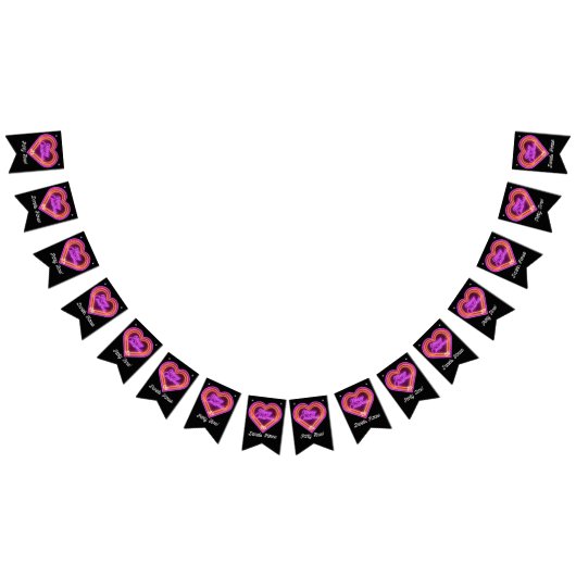 Neon vrolijk kerstfeest vlaggetjes (Alle)