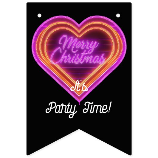 Neon vrolijk kerstfeest vlaggetjes (Eerste vlag)