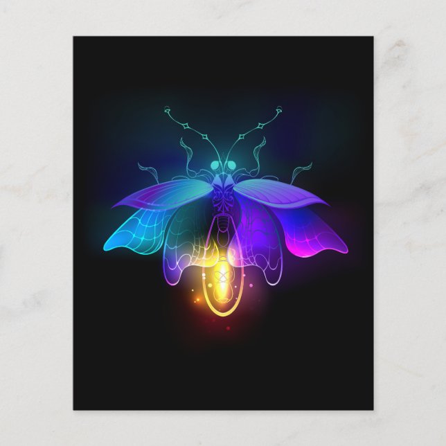 Neon vuurvlieg op zwart (Voorkant)