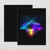 Neon vuurvlieg op zwart advieskaart (Voorkant / Achterkant)