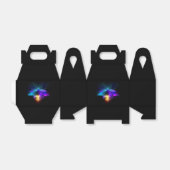 Neon vuurvlieg op zwart bedankdoosjes (Uitgevouwen)