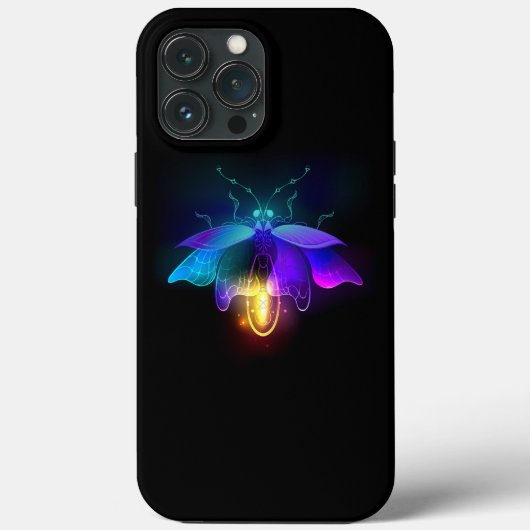 Neon vuurvlieg op zwart Case-Mate iPhone case (Achterkant)