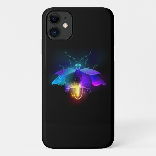 Neon vuurvlieg op zwart Case-Mate iPhone case (Achterkant)