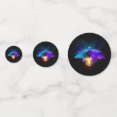 Neon vuurvlieg op zwart confetti (Voorkanten)