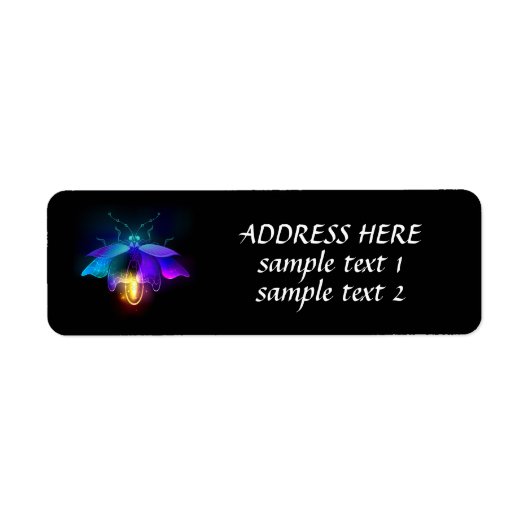 Neon vuurvlieg op zwart etiket (Voorkant)