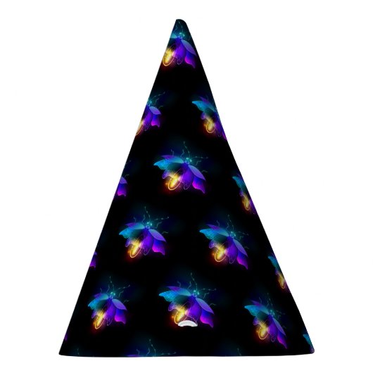 Neon vuurvlieg op zwart feesthoedjes (Rechts)